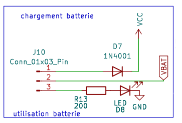 La batterie au Lithium se placera sur le connecteur J10