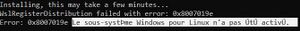 Erreur WSL pour Ubuntu